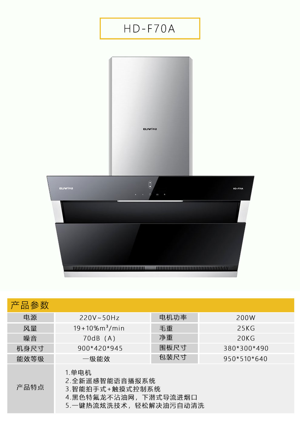 新品季|華動新品HD-F70A雙風道吸油煙機震撼上市，傾力打造中國新廚房！